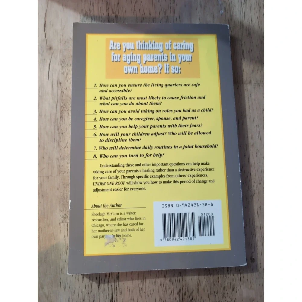 Under One Roof : Caring for an‎ Aging Parent by Sheelagh McGurn (1992, Trade...